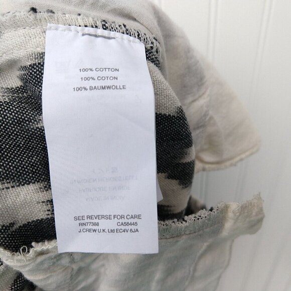 J Crew Seaside Ikat Print Pants Size 2 Joggers Gray White Pull On Boho Pockets - Picture 11 of 12